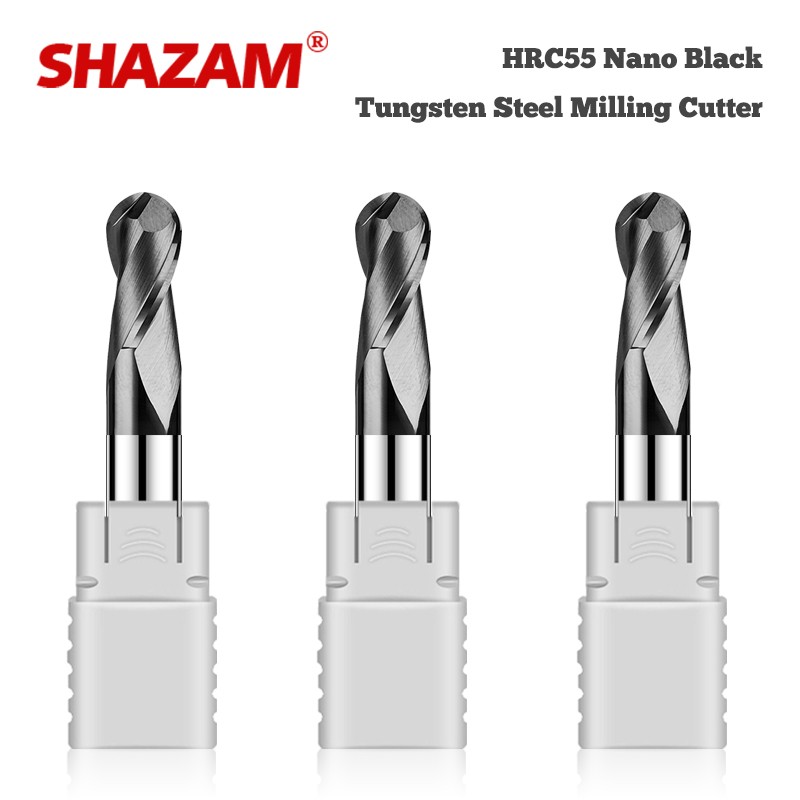 SHAZAM HRC55 2-Flute Ball End  - End Mill Set recension och pris
