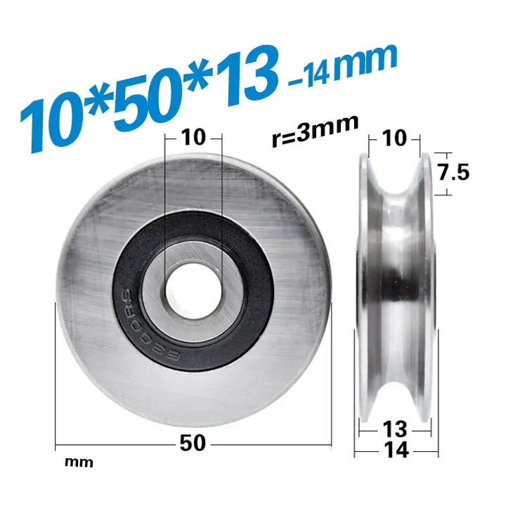 1PC 10/12*50*13mm U groove whe - V Slot Wheel recension och pris