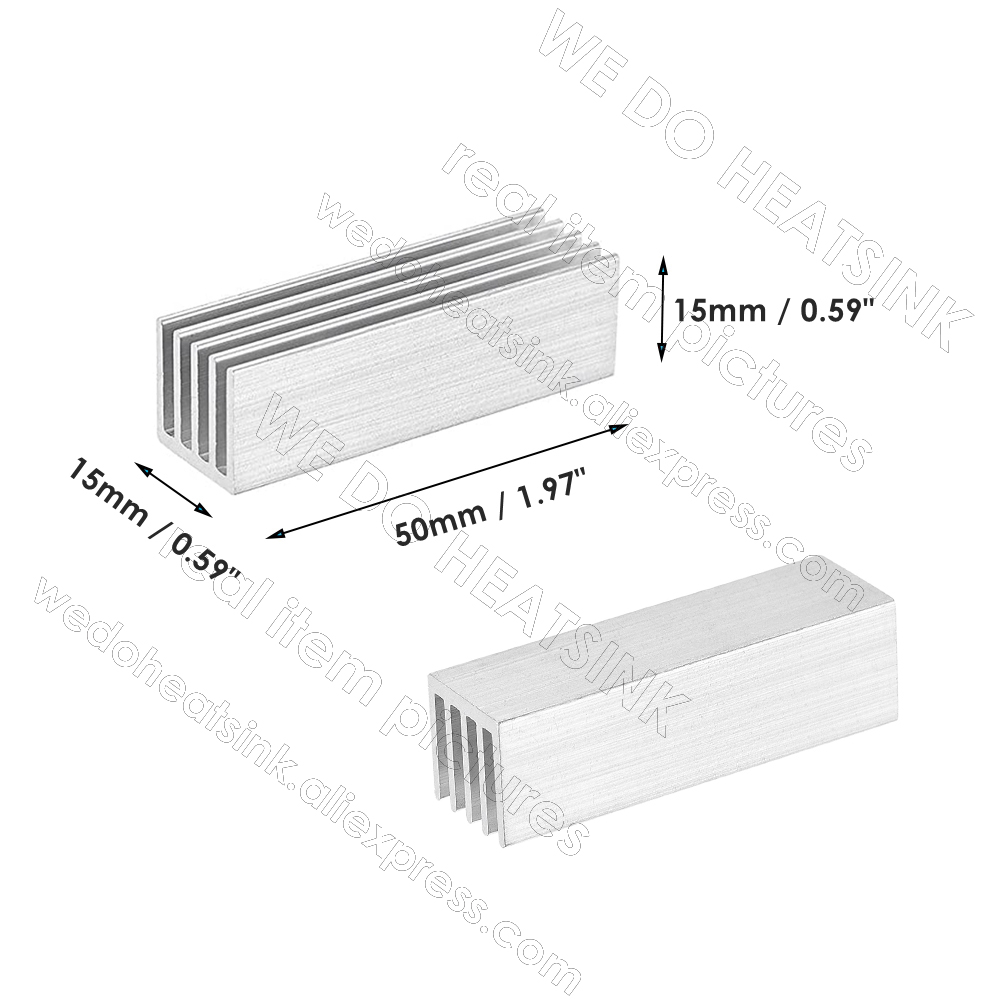 WE DO HEATSINK 50x15x15mm With - Aluminium Extrusion recension och pris