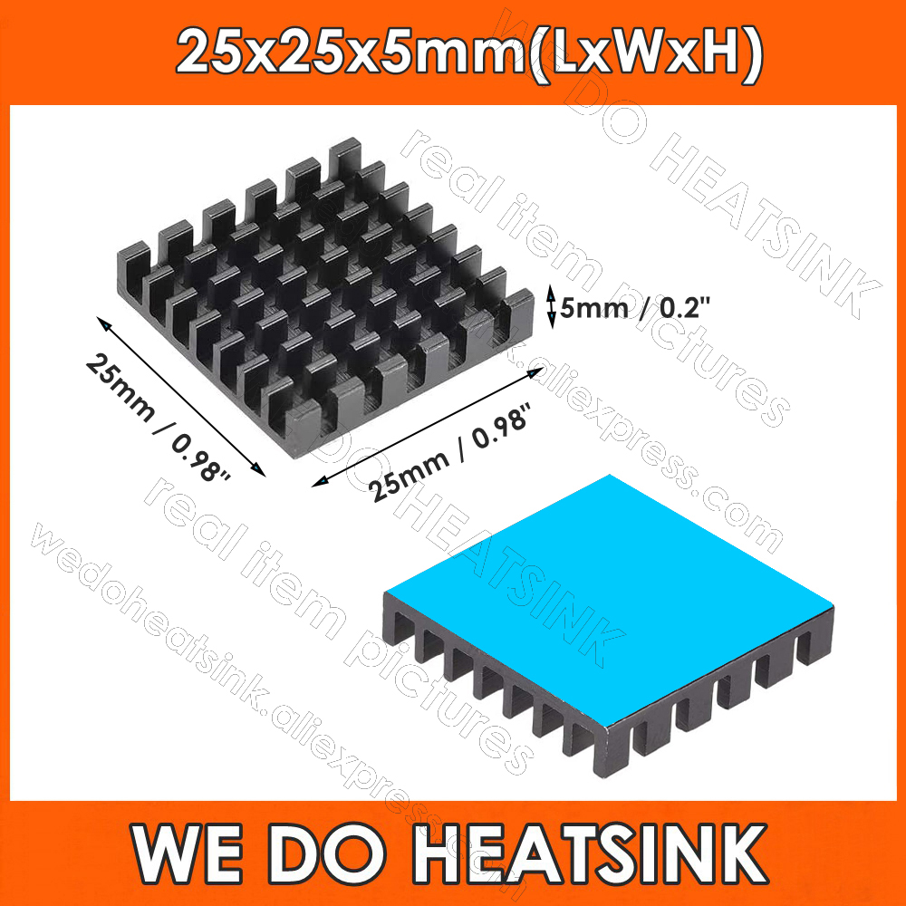 25x25x5mm Black Heatsink With  - Aluminium Extrusion recension och pris