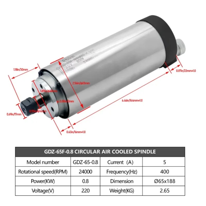 24000RPM Round Water‑Cooled Sp - Water Cooled Spindle recension och pris