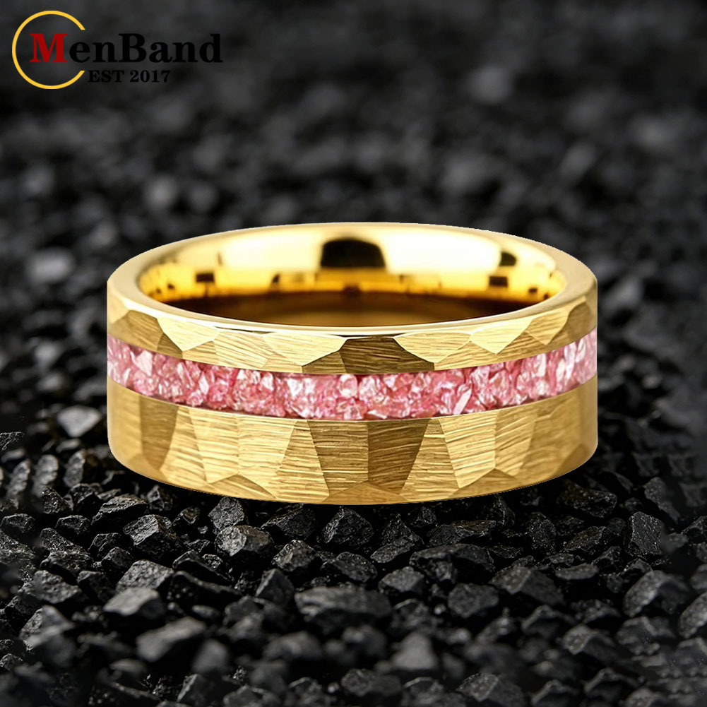 New 6/8mm Gold Hammered Weddin - Coupling 8Mm recension och pris
